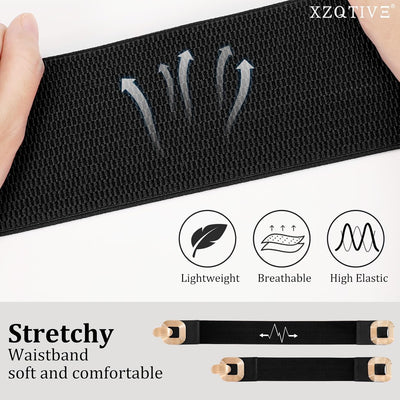 XZQTIVE Women Wide Elastic Belts for Dress Fashion Stretchy Waist Belts for Ladies with Gold Buckle