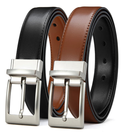 CHAOREN Mens Belts Leather 1 Pack - 1.25" Reversible Belts for Men for Dress Pants - One Belt, Two Colors