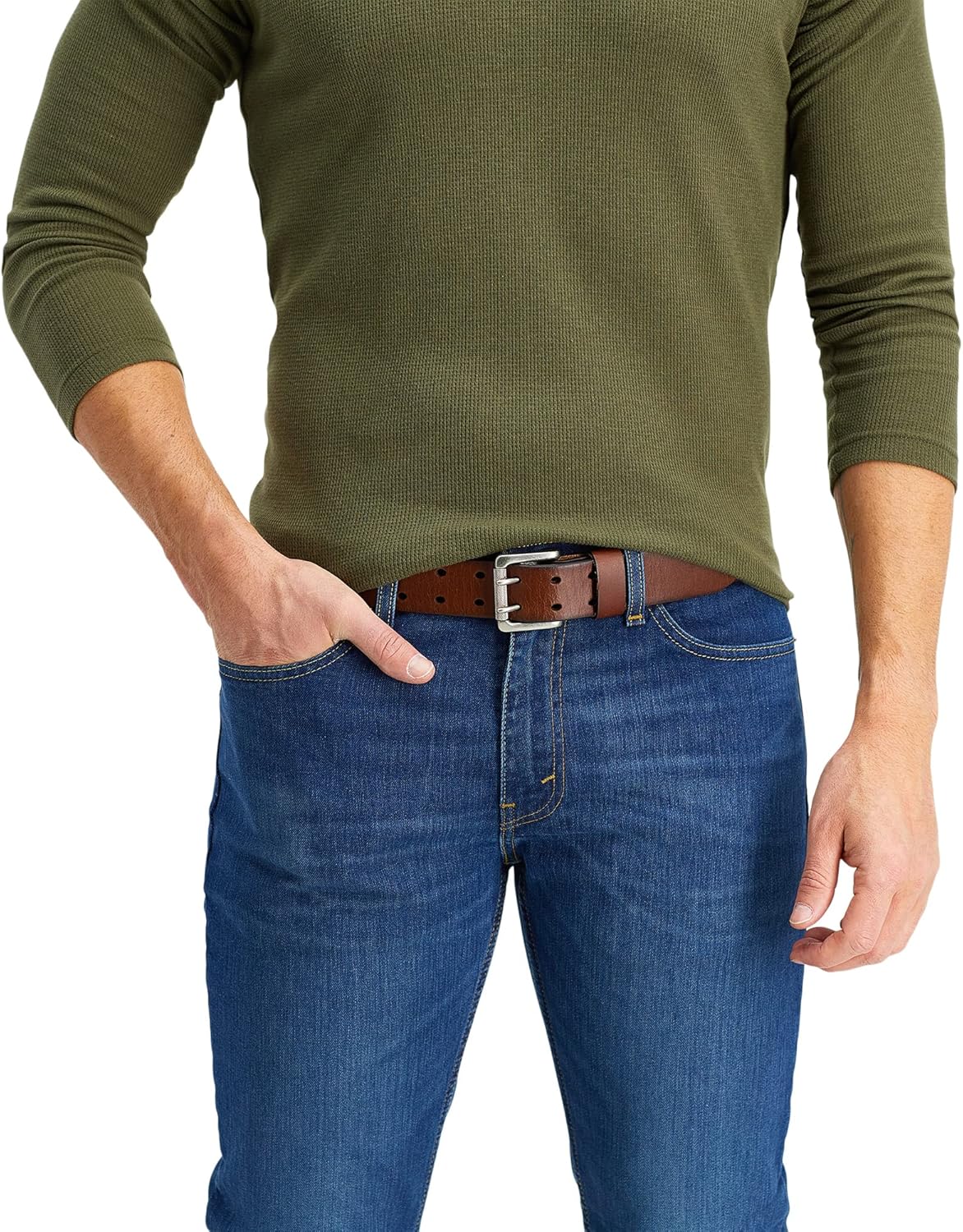 Levi's Men's Casual Everyday Jean Belt with Double Prong Buckle