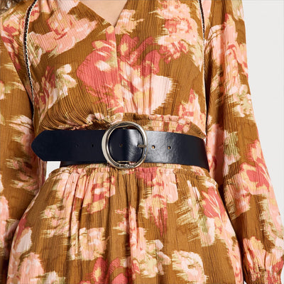Sam Edelman Women's Two-in-one Reversible Center Bar Buckle Belt